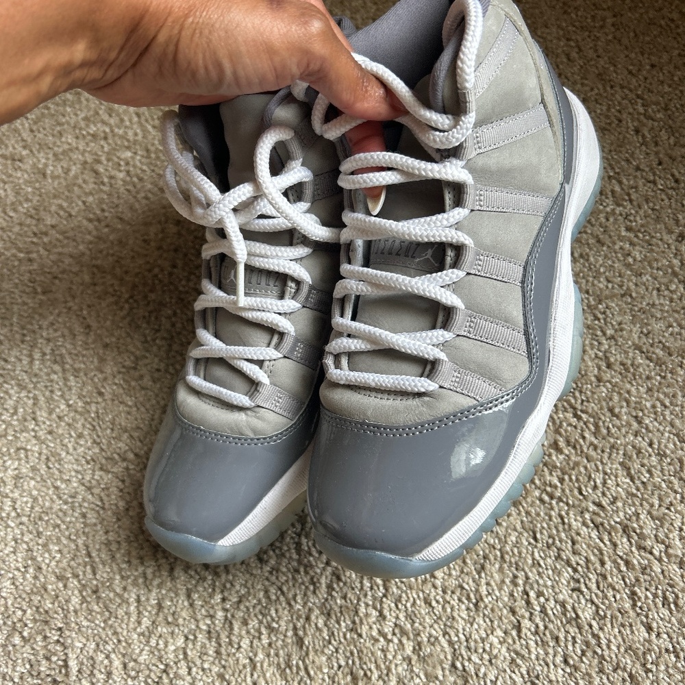 White and Gray Jordans